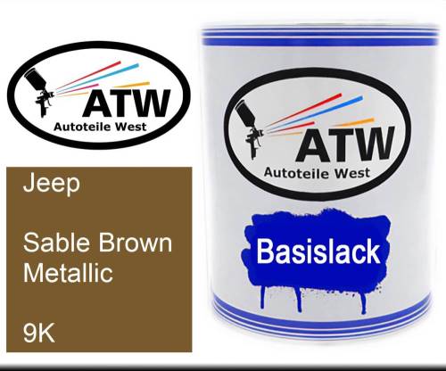 Jeep, Sable Brown Metallic, 9K: 1L Lackdose, von ATW Autoteile West.